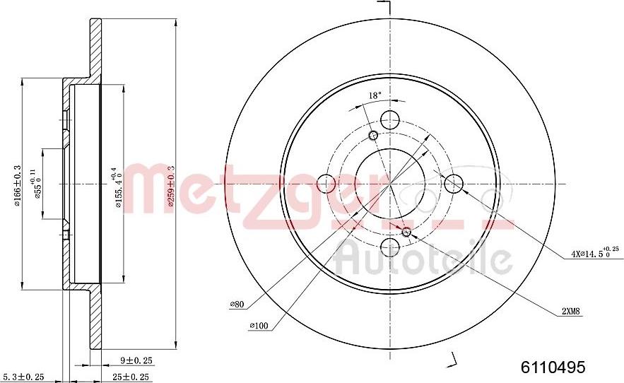 Metzger 6110495 - Disque de frein cwaw.fr