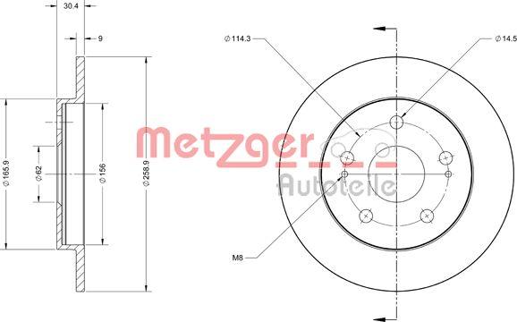 Metzger 6110498 - Disque de frein cwaw.fr