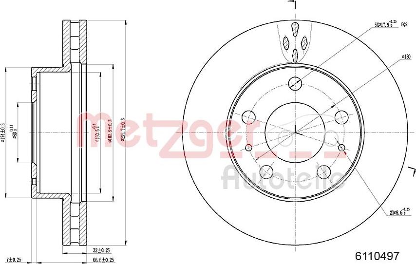 Metzger 6110497 - Disque de frein cwaw.fr