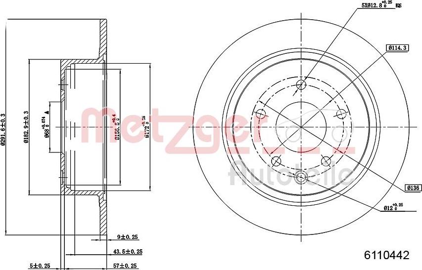 Metzger 6110442 - Disque de frein cwaw.fr