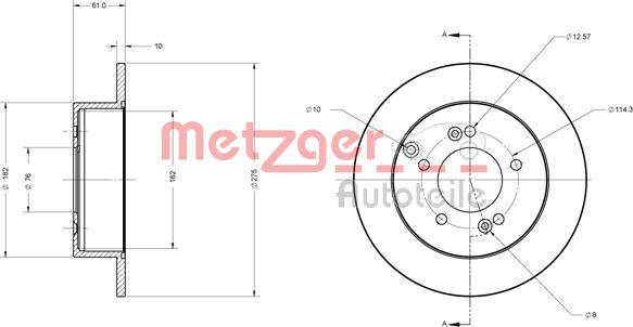 Metzger 6110459 - Disque de frein cwaw.fr