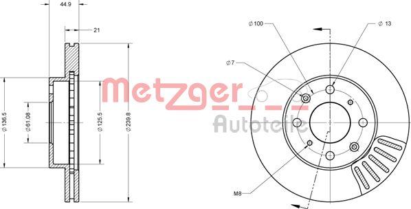 Metzger 6110454 - Disque de frein cwaw.fr