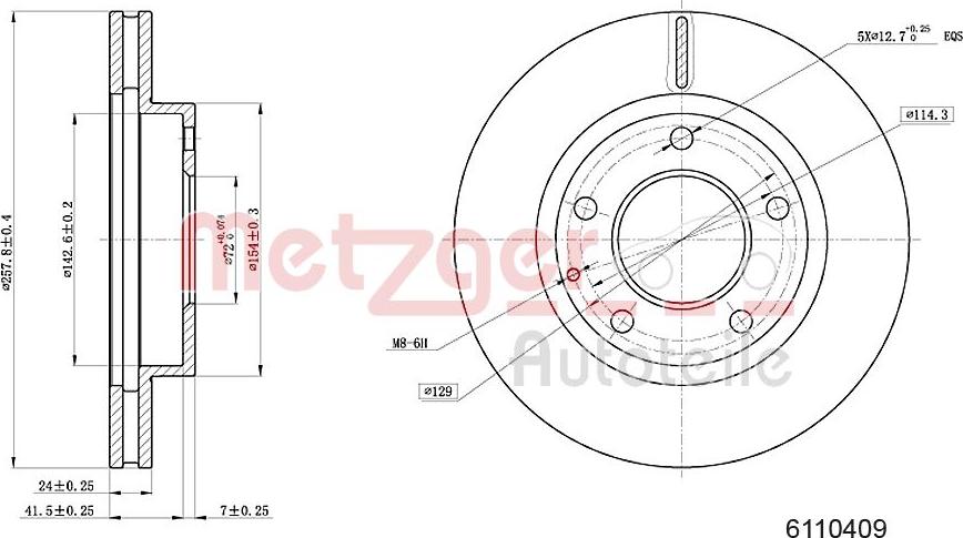 Metzger 6110409 - Disque de frein cwaw.fr