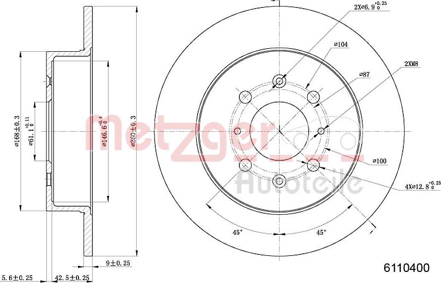 Metzger 6110400 - Disque de frein cwaw.fr