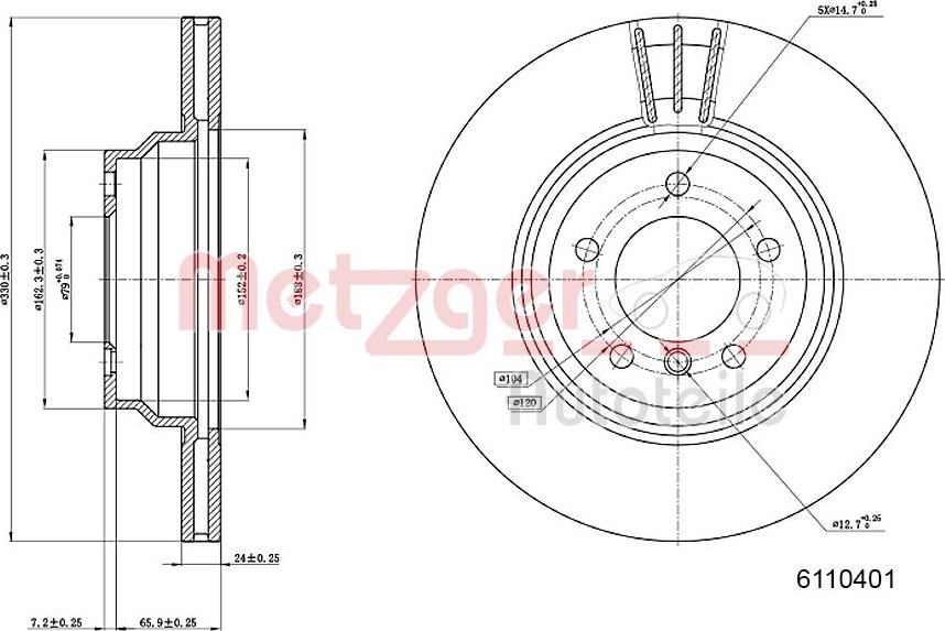 Metzger 6110401 - Disque de frein cwaw.fr