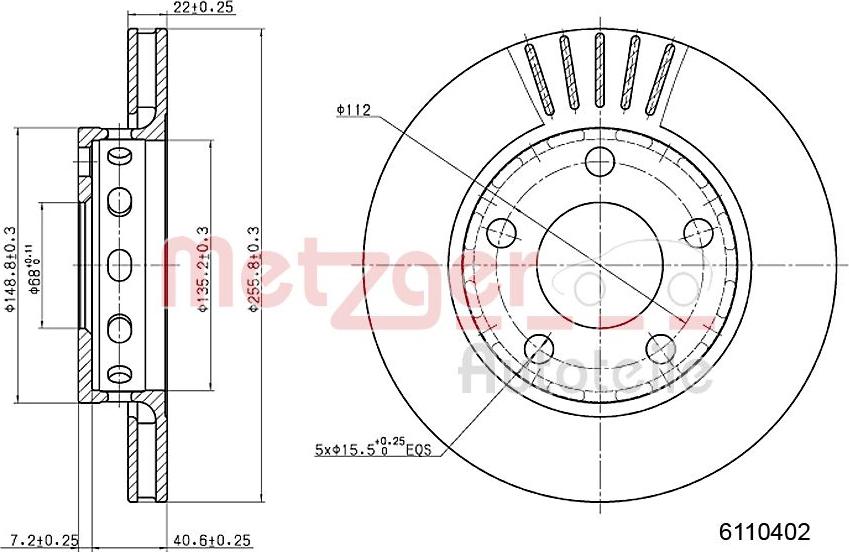 Metzger 6110402 - Disque de frein cwaw.fr