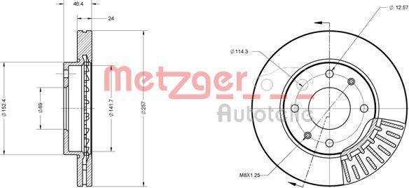 Metzger 6110433 - Disque de frein cwaw.fr