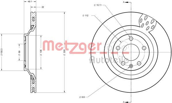 Metzger 6110437 - Disque de frein cwaw.fr