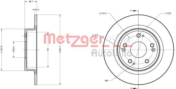 Metzger 6110426 - Disque de frein cwaw.fr