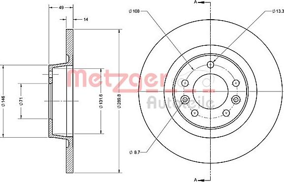 Metzger 6110422 - Disque de frein cwaw.fr