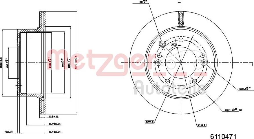 Metzger 6110471 - Disque de frein cwaw.fr