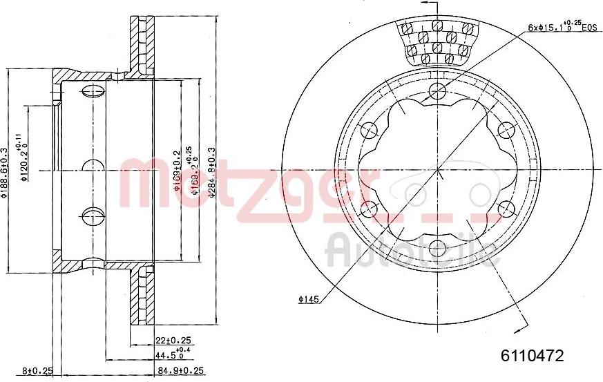 Metzger 6110472 - Disque de frein cwaw.fr