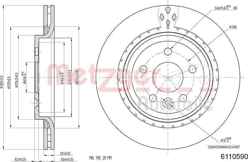 Metzger 6110590 - Disque de frein cwaw.fr