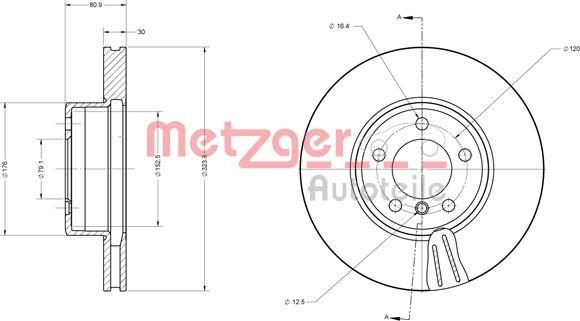 Metzger 6110597 - Disque de frein cwaw.fr