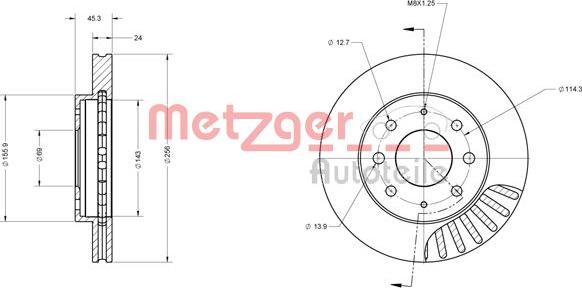 Metzger 6110546 - Disque de frein cwaw.fr