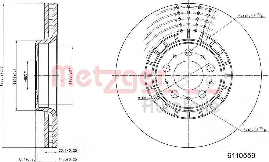 Metzger 6110559 - Disque de frein cwaw.fr