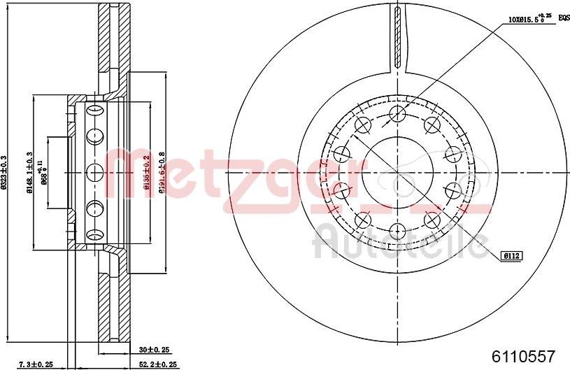 Metzger 6110557 - Disque de frein cwaw.fr