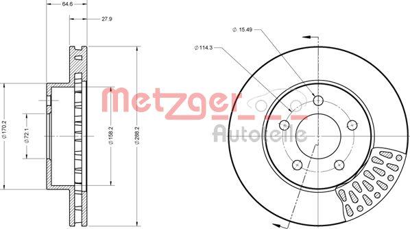 Metzger 6110560 - Disque de frein cwaw.fr