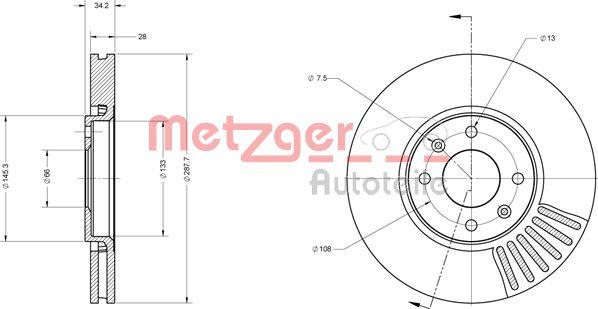 Metzger 6110562 - Disque de frein cwaw.fr