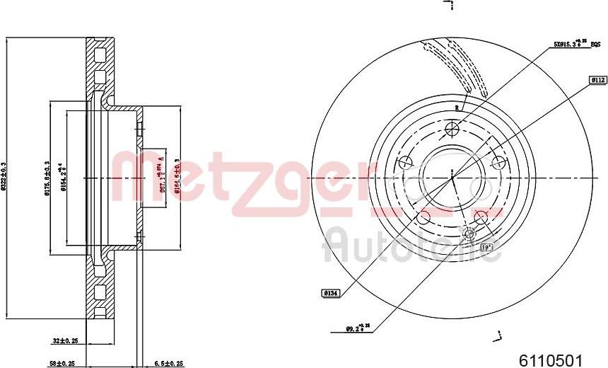 Metzger 6110501 - Disque de frein cwaw.fr