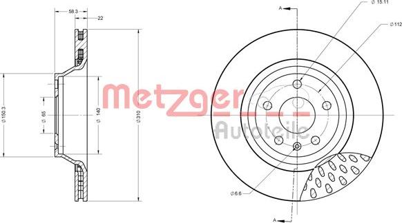 Metzger 6110512 - Disque de frein cwaw.fr