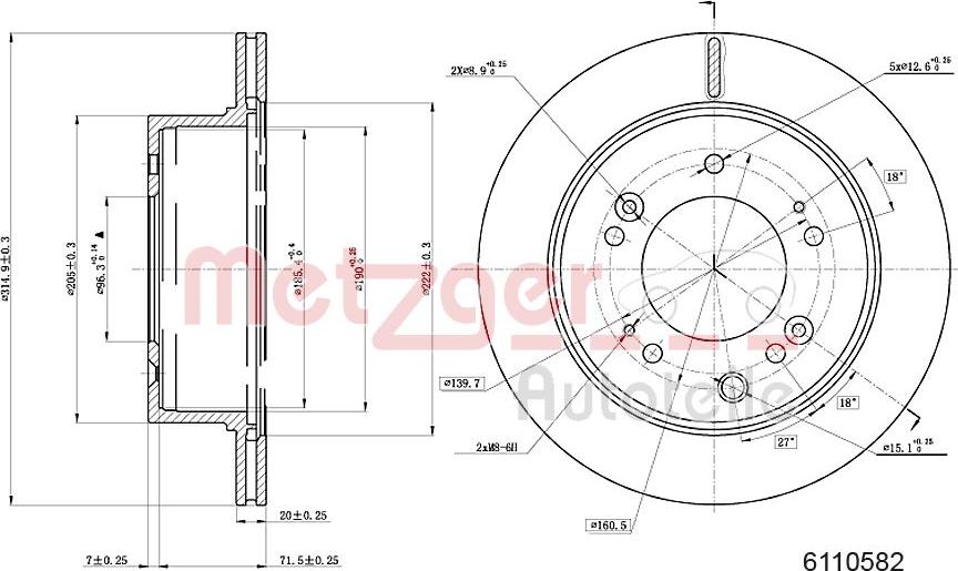 Metzger 6110582 - Disque de frein cwaw.fr