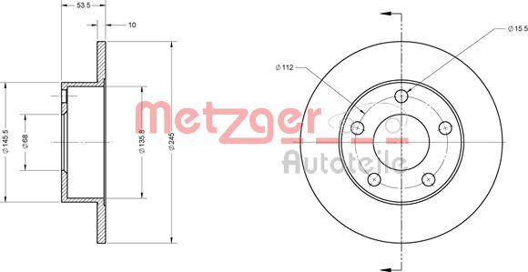 Metzger 6110532 - Disque de frein cwaw.fr