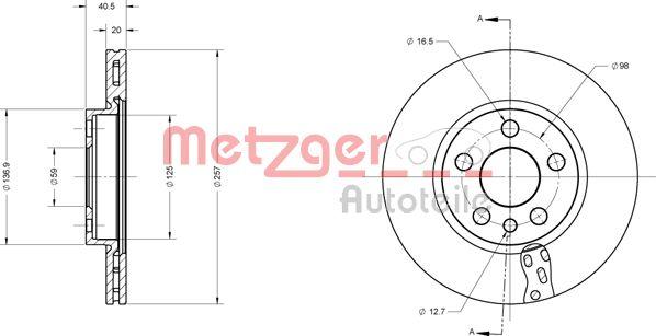 Metzger 6110528 - Disque de frein cwaw.fr