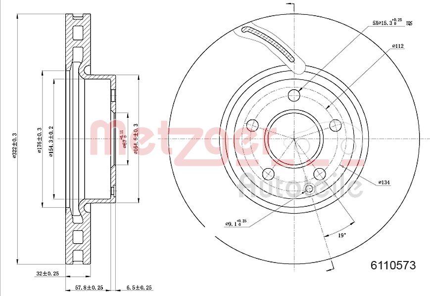 Metzger 6110573 - Disque de frein cwaw.fr