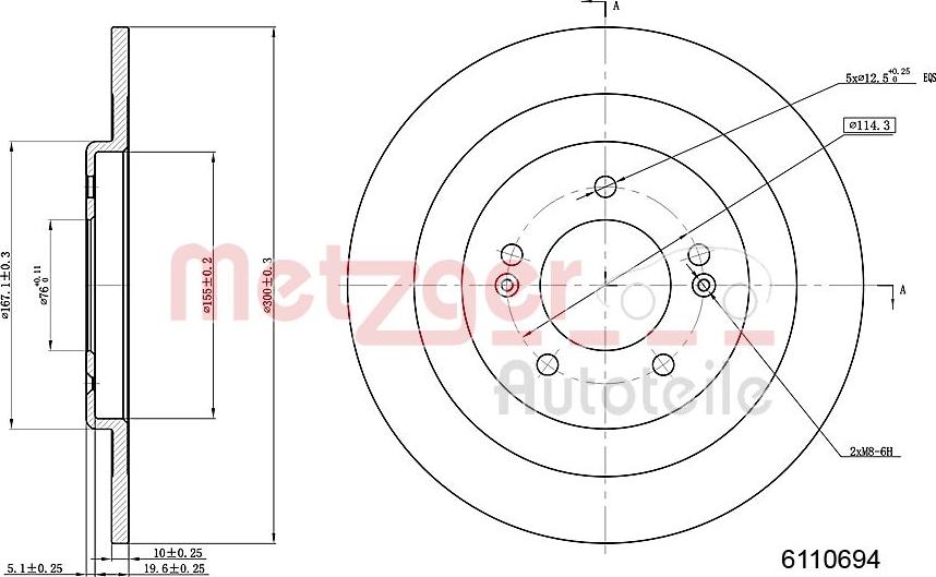 Metzger 6110694 - Disque de frein cwaw.fr