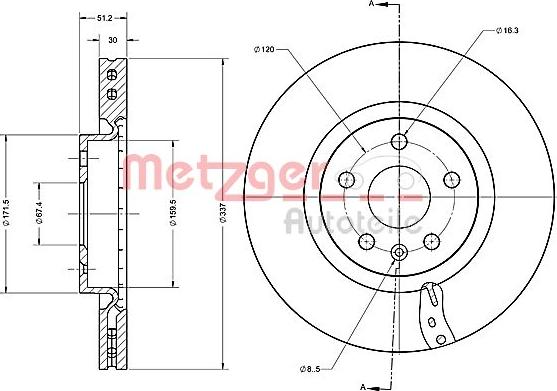 Metzger 6110698 - Disque de frein cwaw.fr