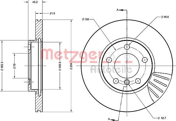 Metzger 6110692 - Disque de frein cwaw.fr