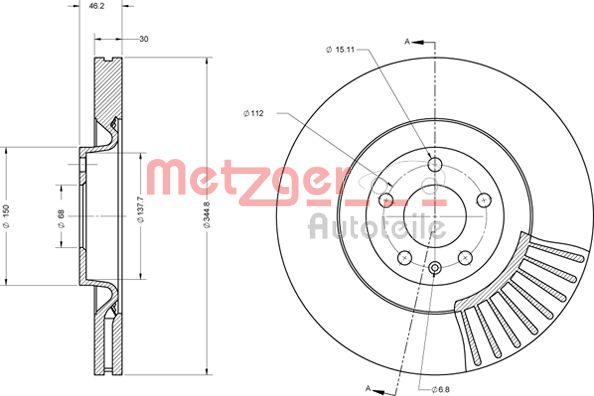 Metzger 6110669 - Disque de frein cwaw.fr