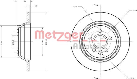 Metzger 6110615 - Disque de frein cwaw.fr