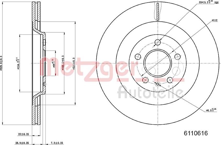 Metzger 6110616 - Disque de frein cwaw.fr