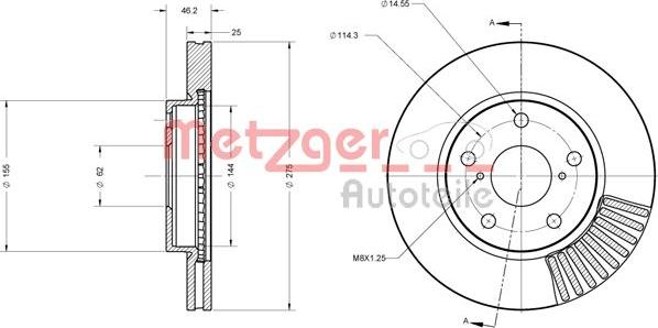 Metzger 6110611 - Disque de frein cwaw.fr