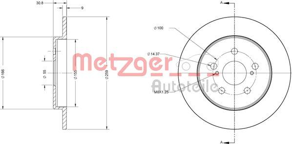 Metzger 6110617 - Disque de frein cwaw.fr