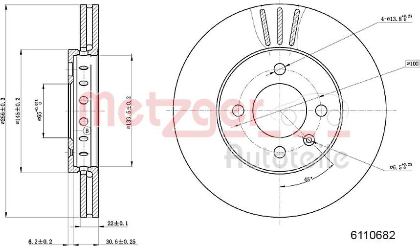 Metzger 6110682 - Disque de frein cwaw.fr