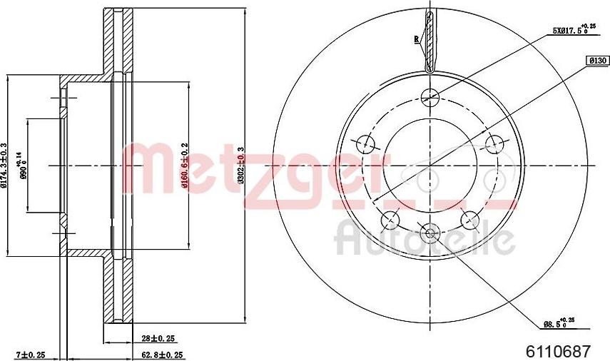 Metzger 6110687 - Disque de frein cwaw.fr