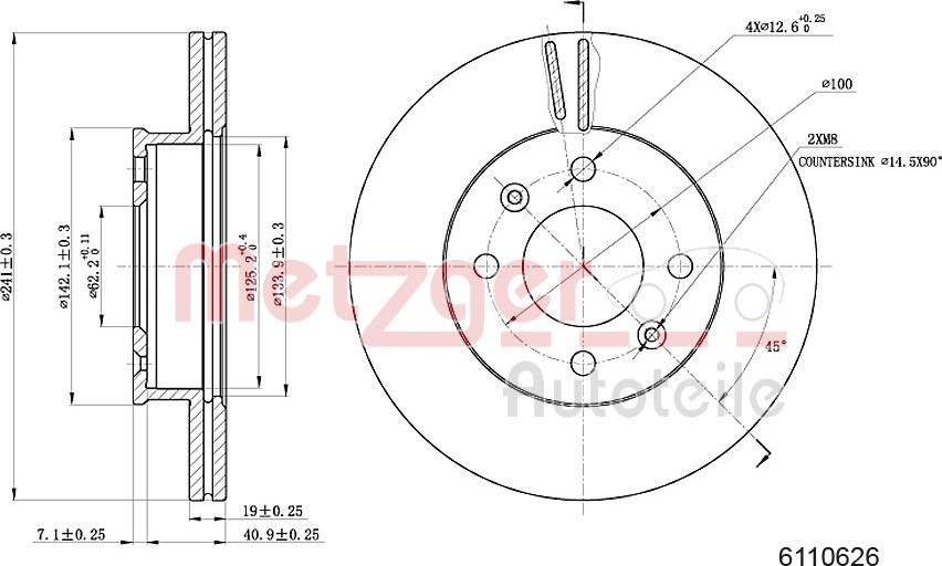 Metzger 6110626 - Disque de frein cwaw.fr