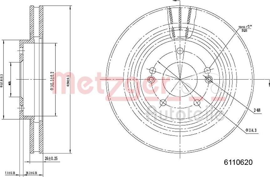 Metzger 6110620 - Disque de frein cwaw.fr