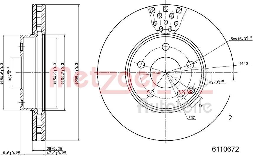 Metzger 6110672 - Disque de frein cwaw.fr