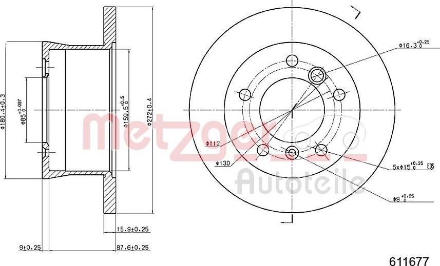 Metzger 6110677 - Disque de frein cwaw.fr