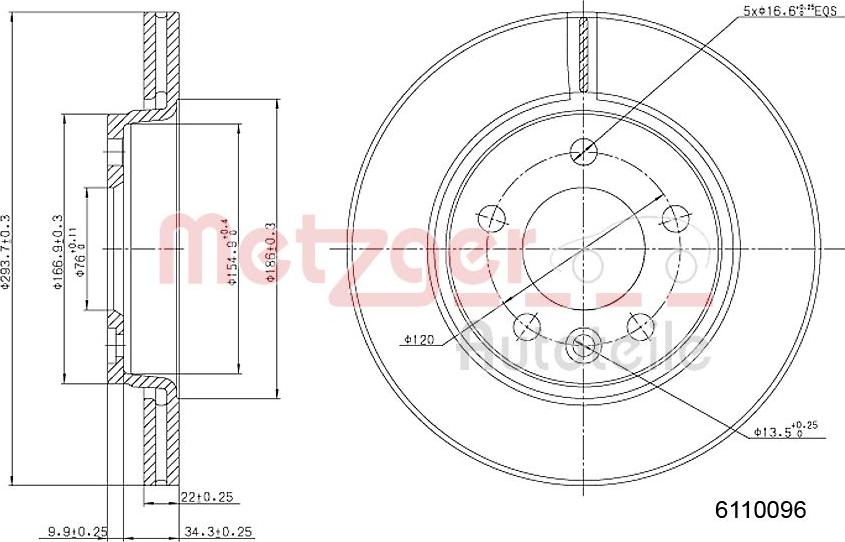 Metzger 6110096 - Disque de frein cwaw.fr