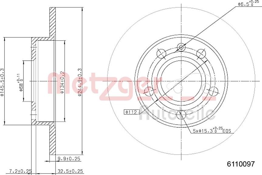 Metzger 6110097 - Disque de frein cwaw.fr