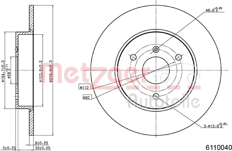 Metzger 6110040 - Disque de frein cwaw.fr