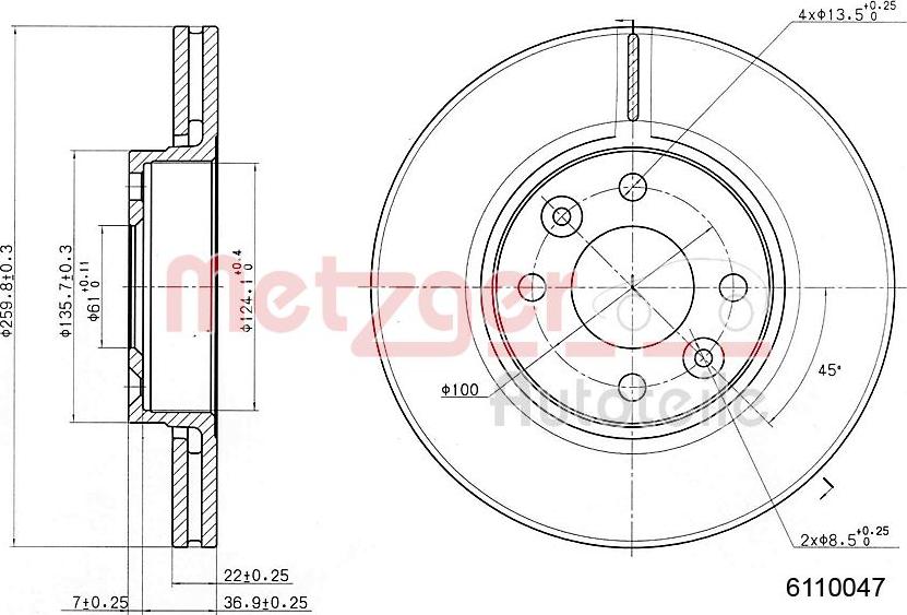 Metzger 6110047 - Disque de frein cwaw.fr