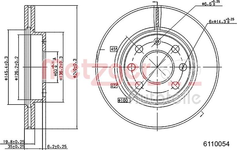 Metzger 6110054 - Disque de frein cwaw.fr