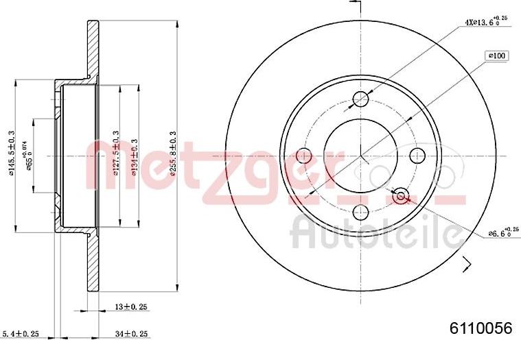 Metzger 6110056 - Disque de frein cwaw.fr