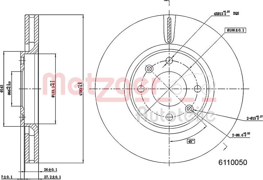 Metzger 6110050 - Disque de frein cwaw.fr